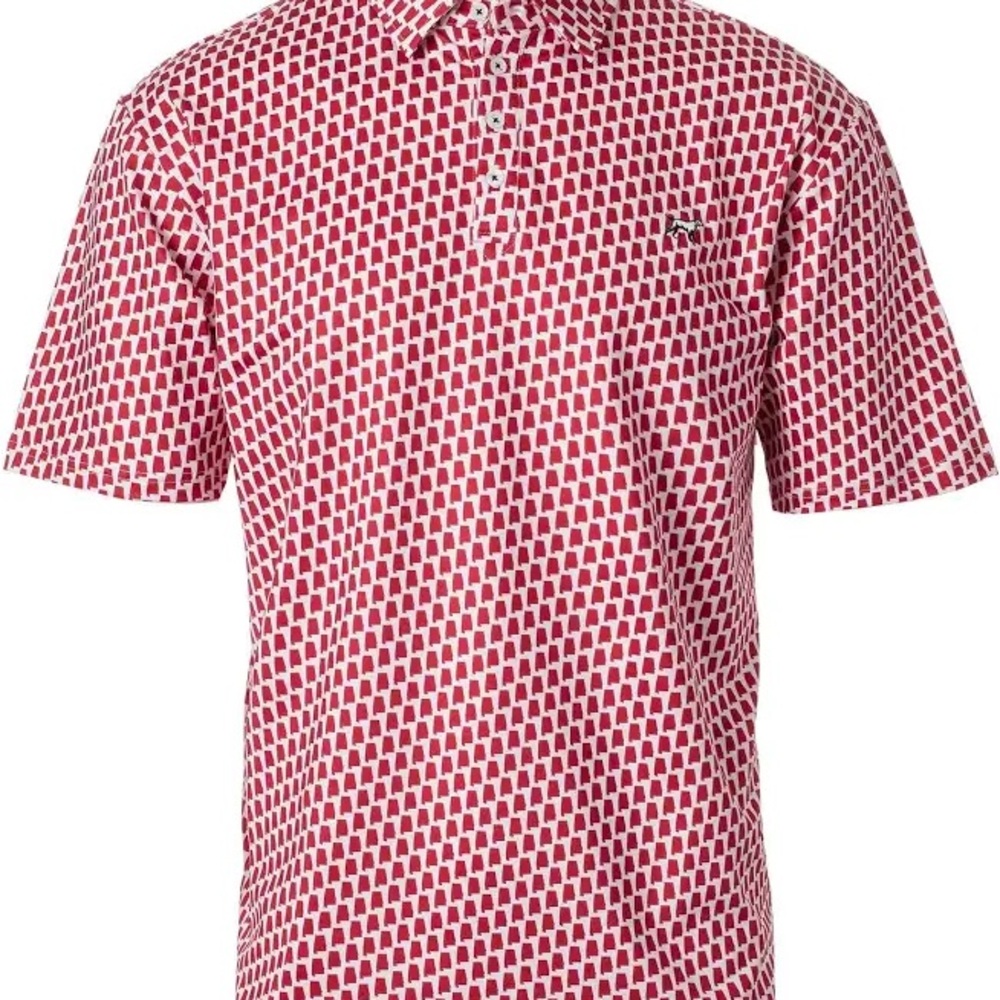 Kids Red Patterned Polo Shirt